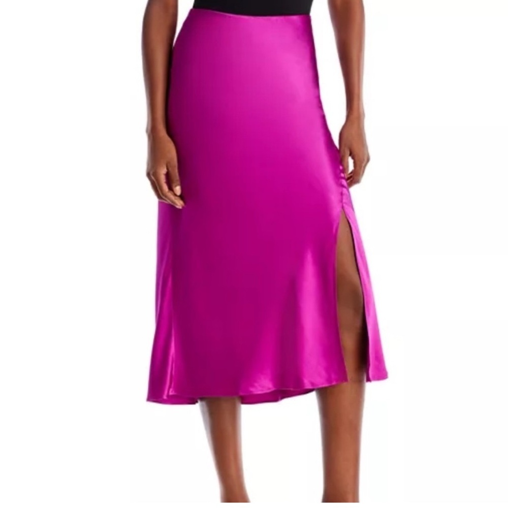 Hot magenta pink skirt with slit